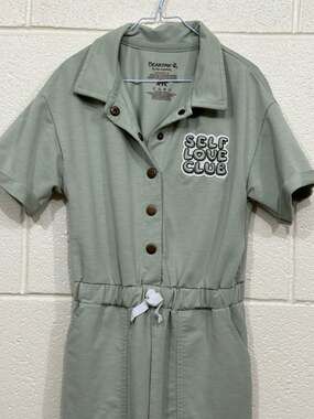 Bearpaw Self Love Club sage green Jumpsuit girls size 7/8